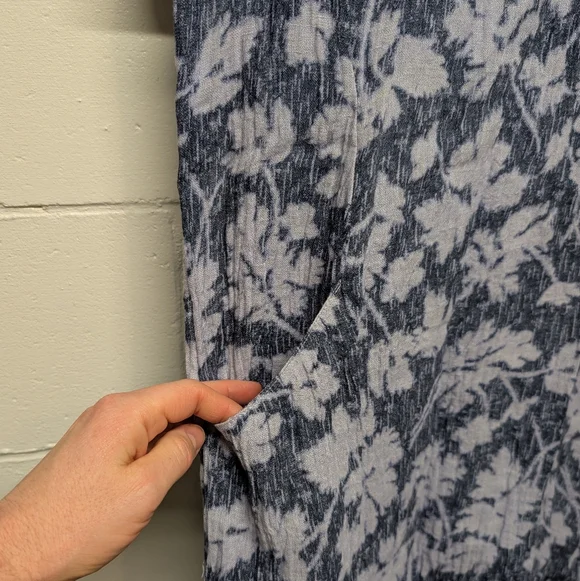 J. Jill Pure Linen Scoop Neck Floral T-Shirt Dress Women's Small - Picture 3 of 10